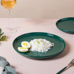 Verdant Round Ceramic Dinner Plate Green 9.5 Inch Nestasia