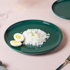 Verdant Round Ceramic Dinner Plate Green 9.5 Inch Nestasia