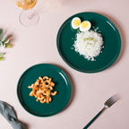 Verdant Round Ceramic Dinner Plate Green 9.5 Inch Nestasia