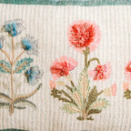 Carnation Tuft Cotton Embroidered Cushion Cover 61x36cm Nestasia