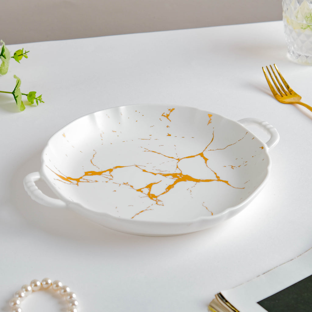 Marble Plate With Handles 8.5 Inch Nestasia