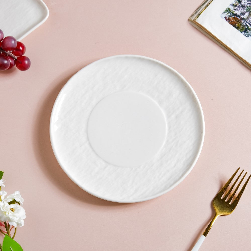 Frore Textured Round Appetiser Plate White Small 7 Inch Nestasia