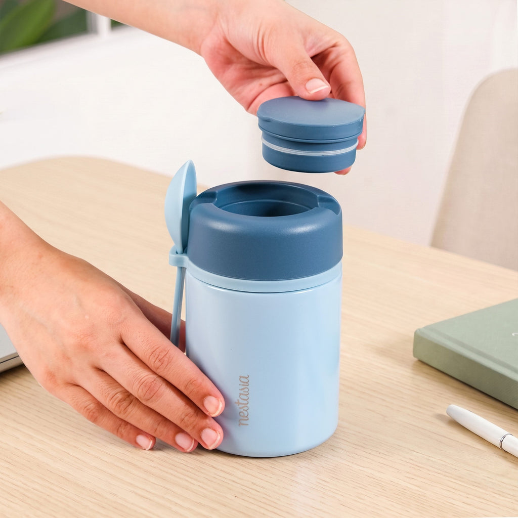 AMPM Jar With Dip Bowl And Spoon Baby Blue 460ml Nestasia