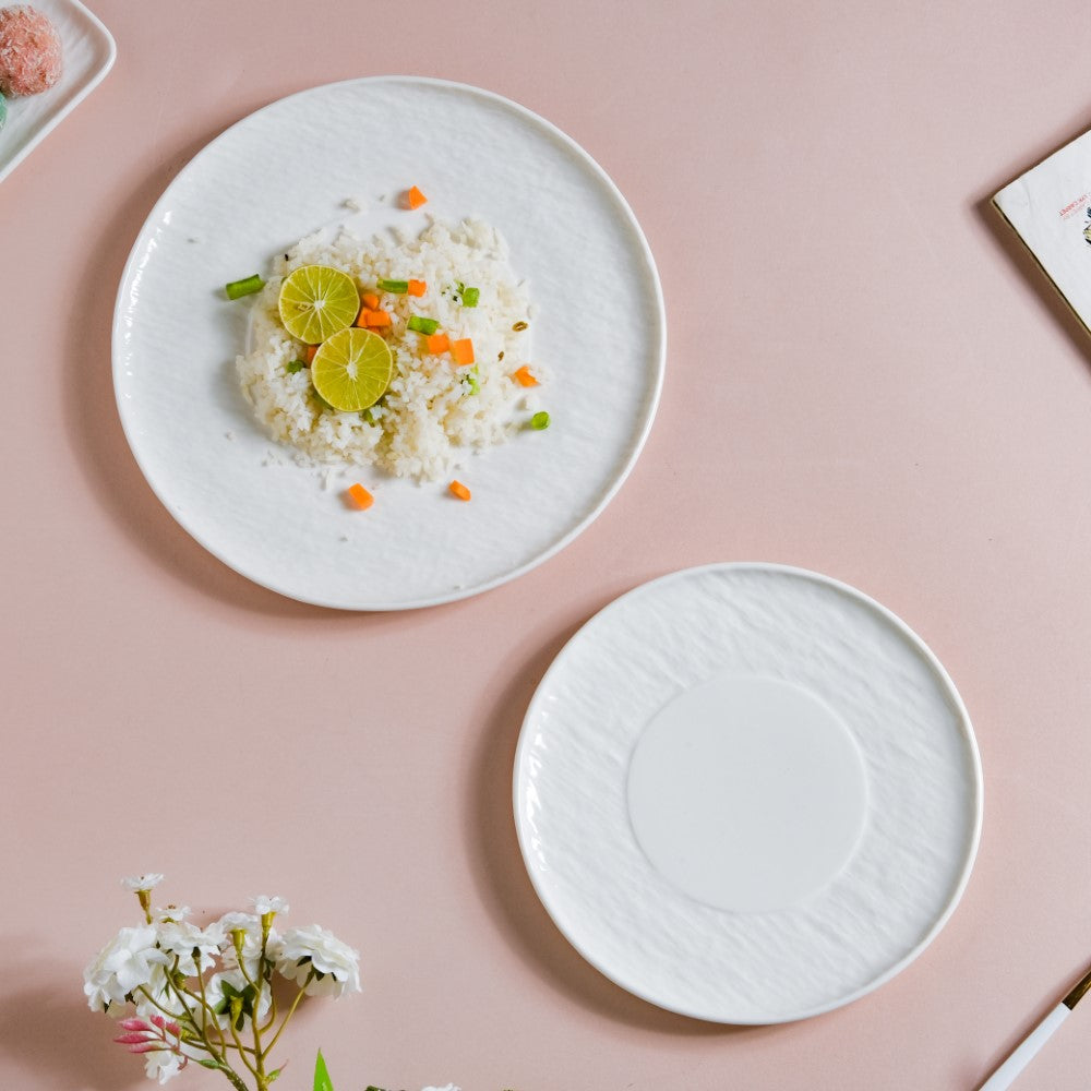 Frore Textured Round Appetiser Plate White Small 7 Inch Nestasia