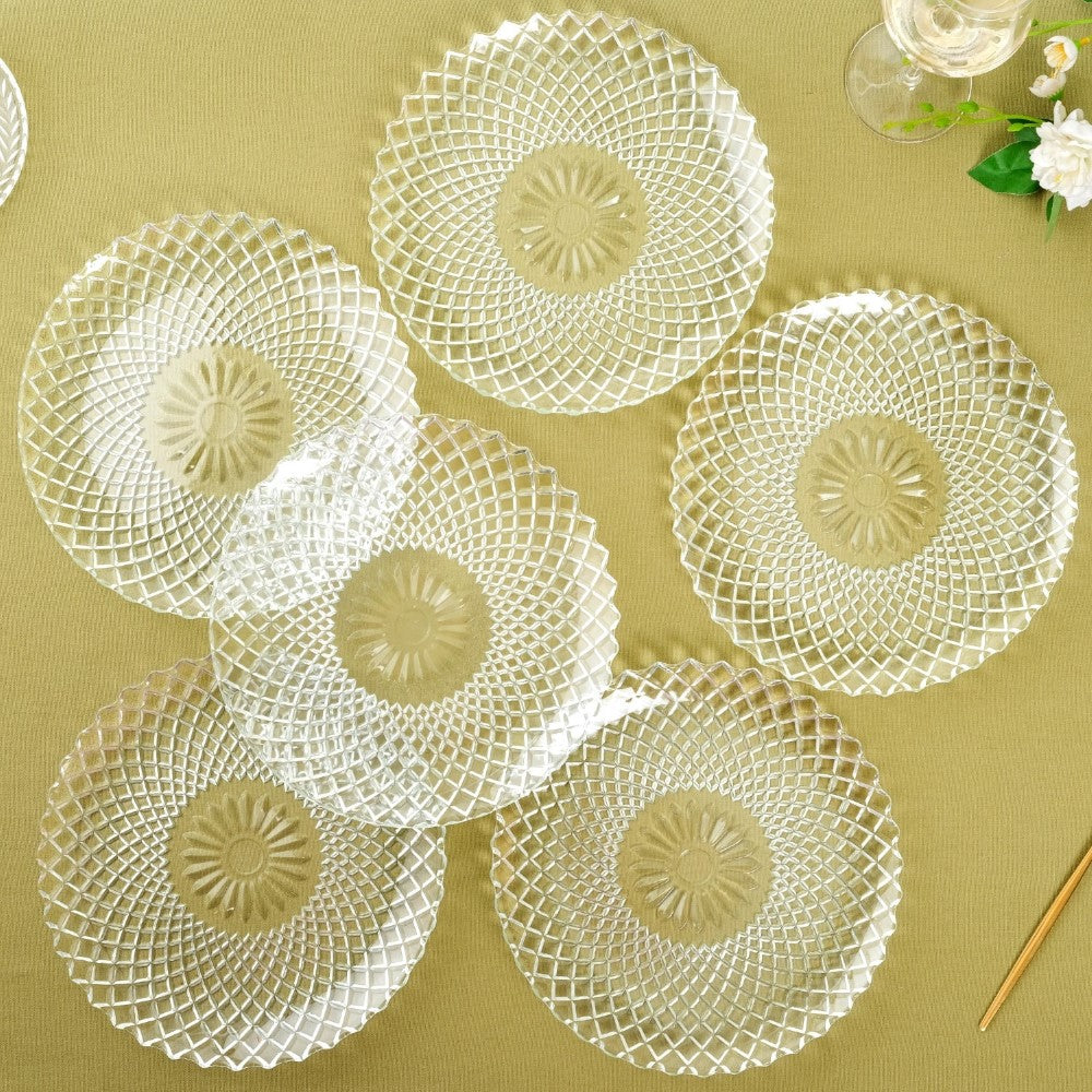 Embossed Glass Plate Set Of 6 Nestasia