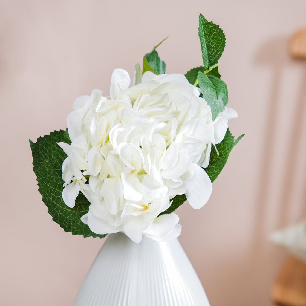 Hydrangea With Leaves White Nestasia