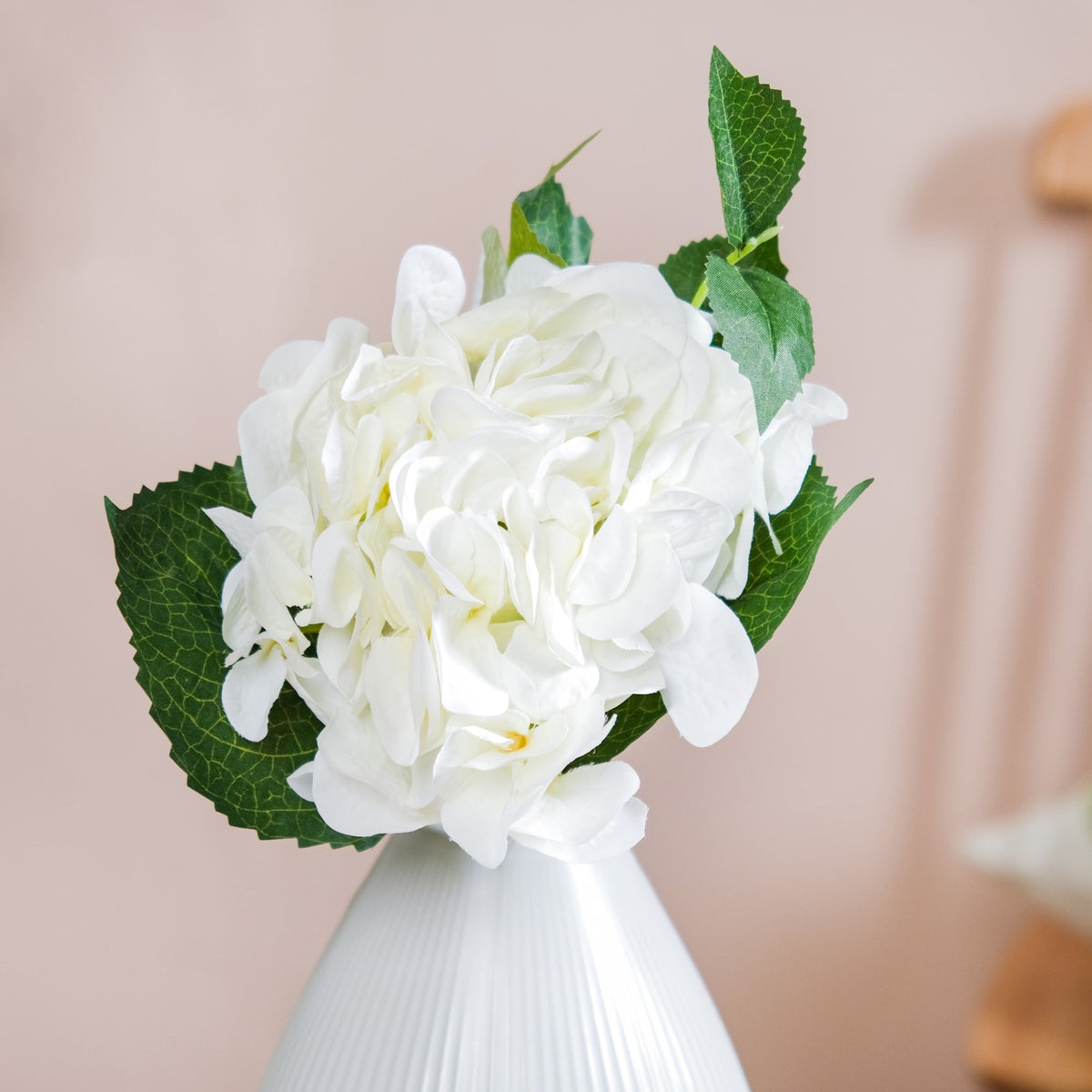 Hydrangea With Leaves White Nestasia