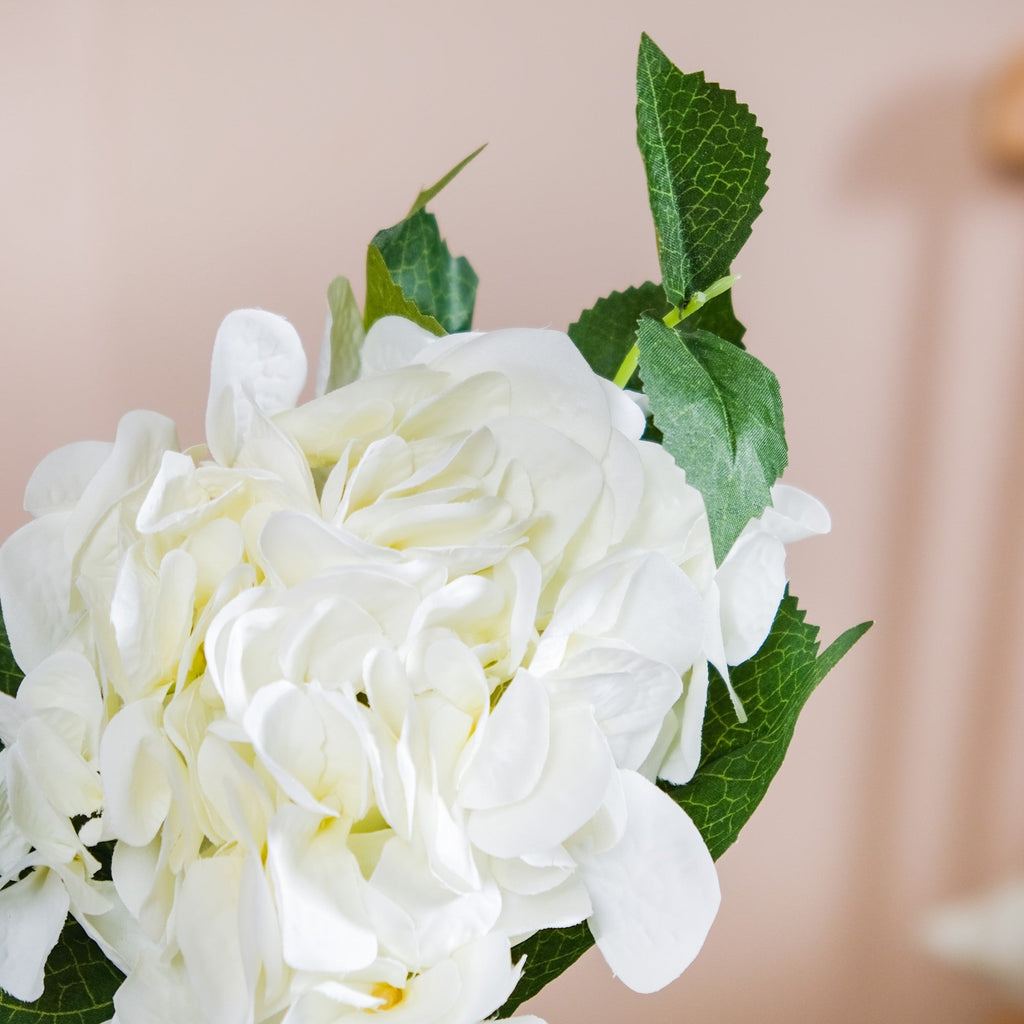 Hydrangea With Leaves White Nestasia