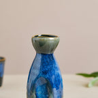 Sapphire Ceramic Stoneware Mini Sake Flask Blue 120 ml Nestasia