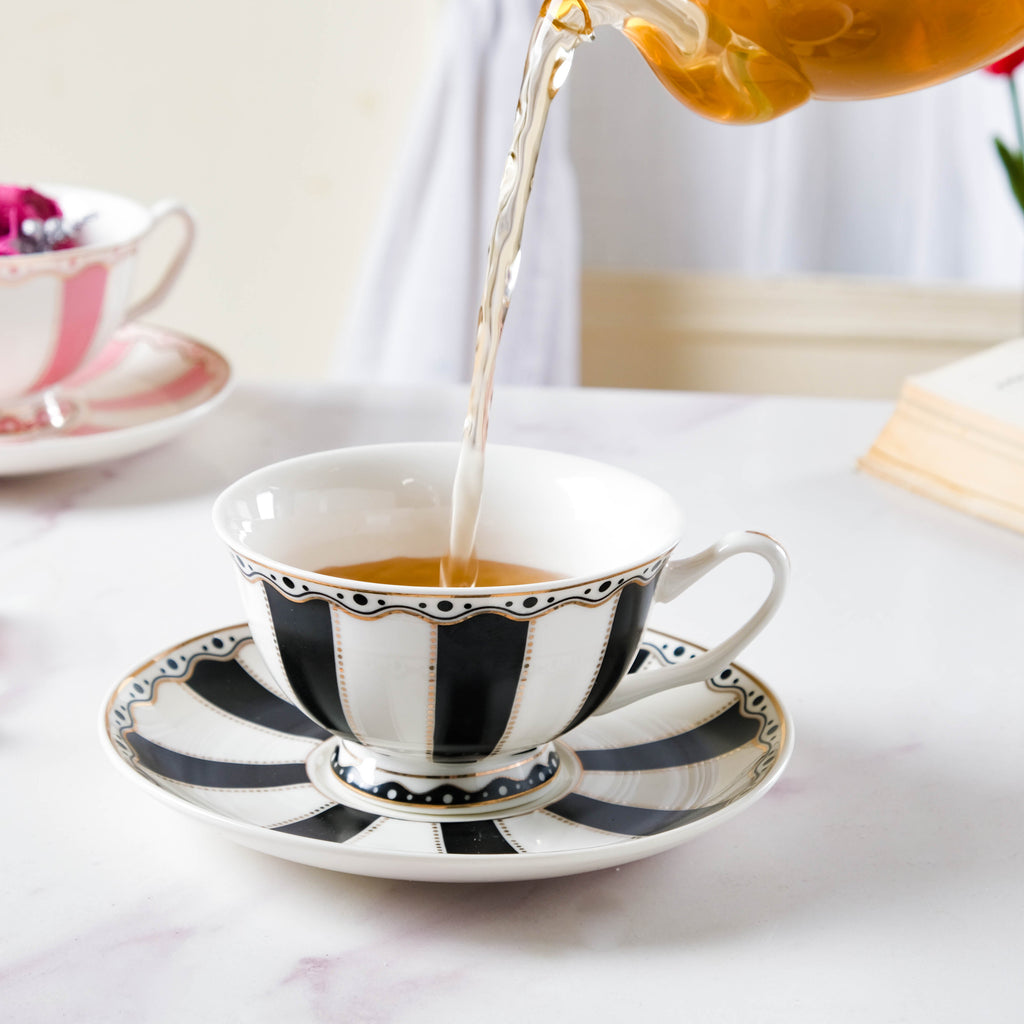 Opal Black Cup and Saucer Set 150 ml Nestasia