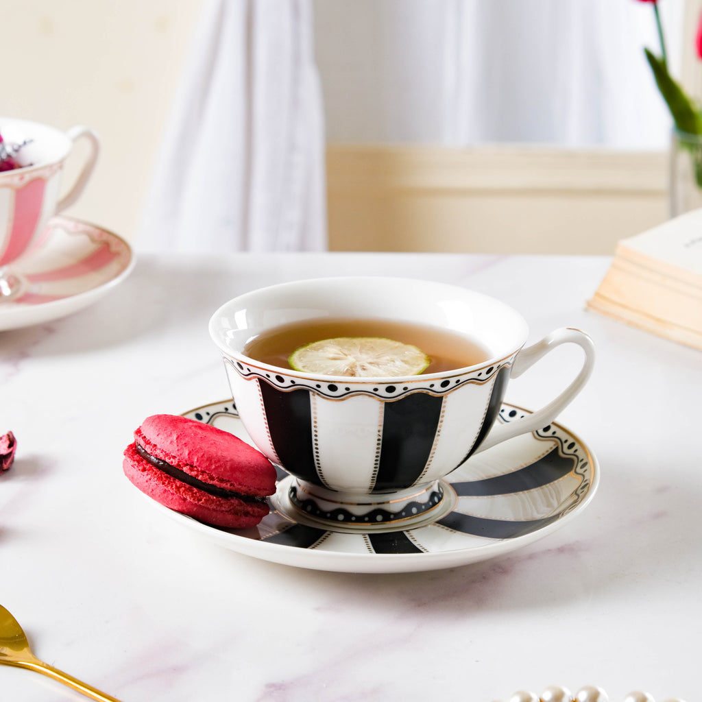 Opal Black Cup and Saucer Set 150 ml Nestasia