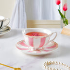 Azalea Pink Ceramic Cup and Saucer Set 150 ml