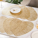 Glimmering Heart Table Mat Gold Set of 6 15 Inch Nestasia