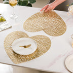 Glimmering Heart Table Mat Gold Set of 6 15 Inch Nestasia