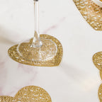 Glimmering Heart Coaster Gold Set of 6 Nestasia
