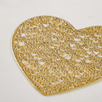 Glimmering Heart Coaster Gold Set of 6 Nestasia