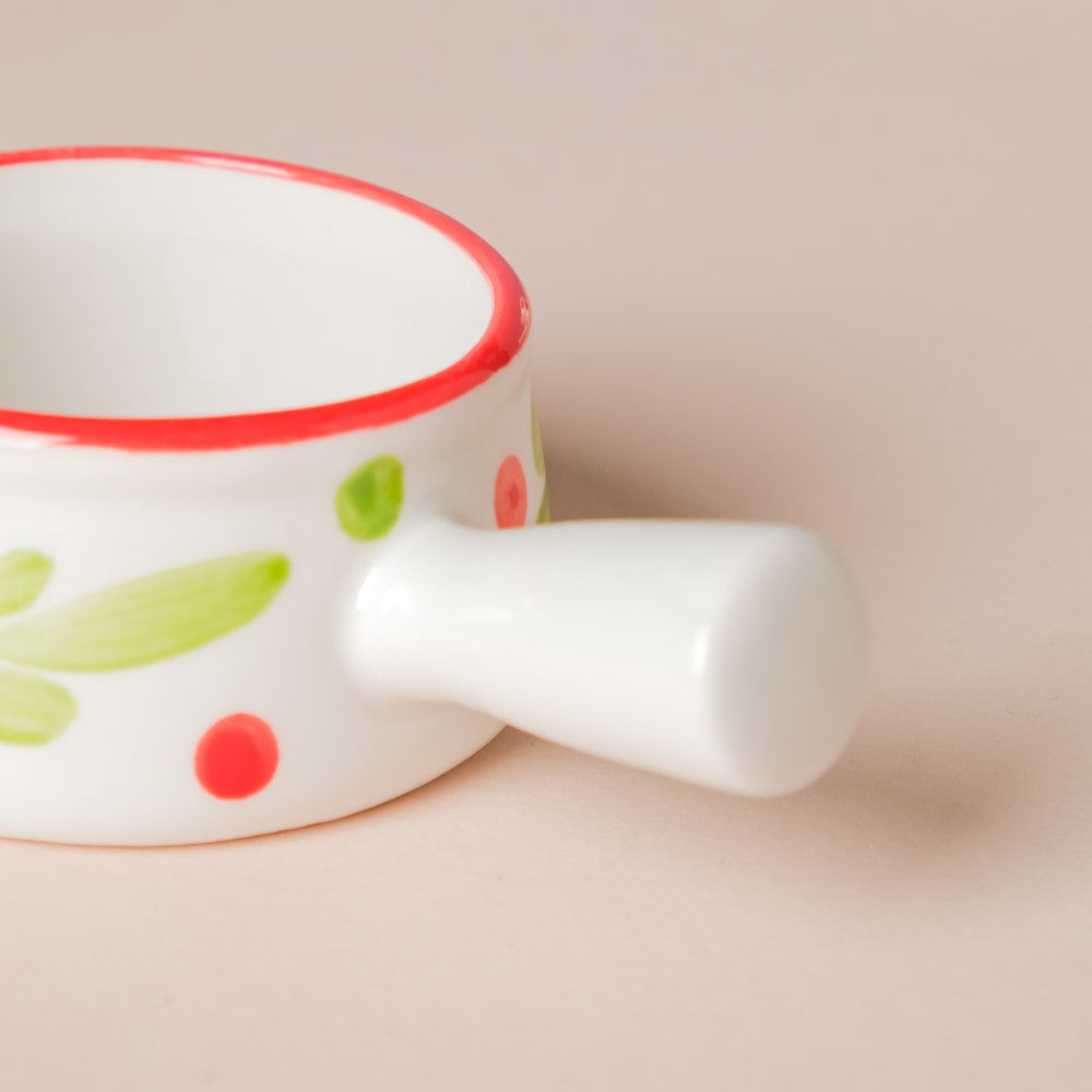 Floral Ceramic Creamer With Handle Red Small Nestasia