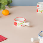 Floral Ceramic Creamer With Handle Red Small Nestasia