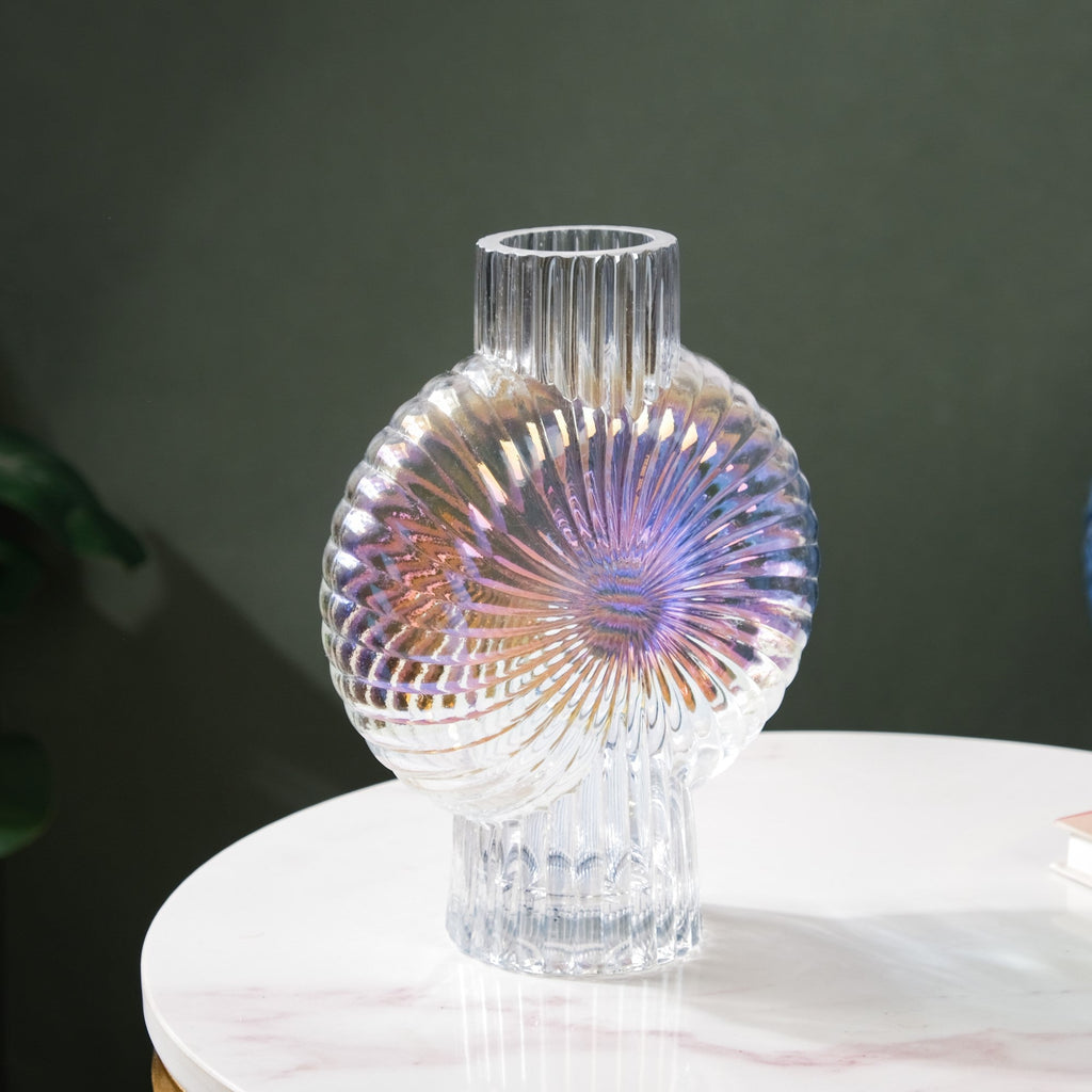 Shimmer Shell Design Glass Vase Small Nestasia