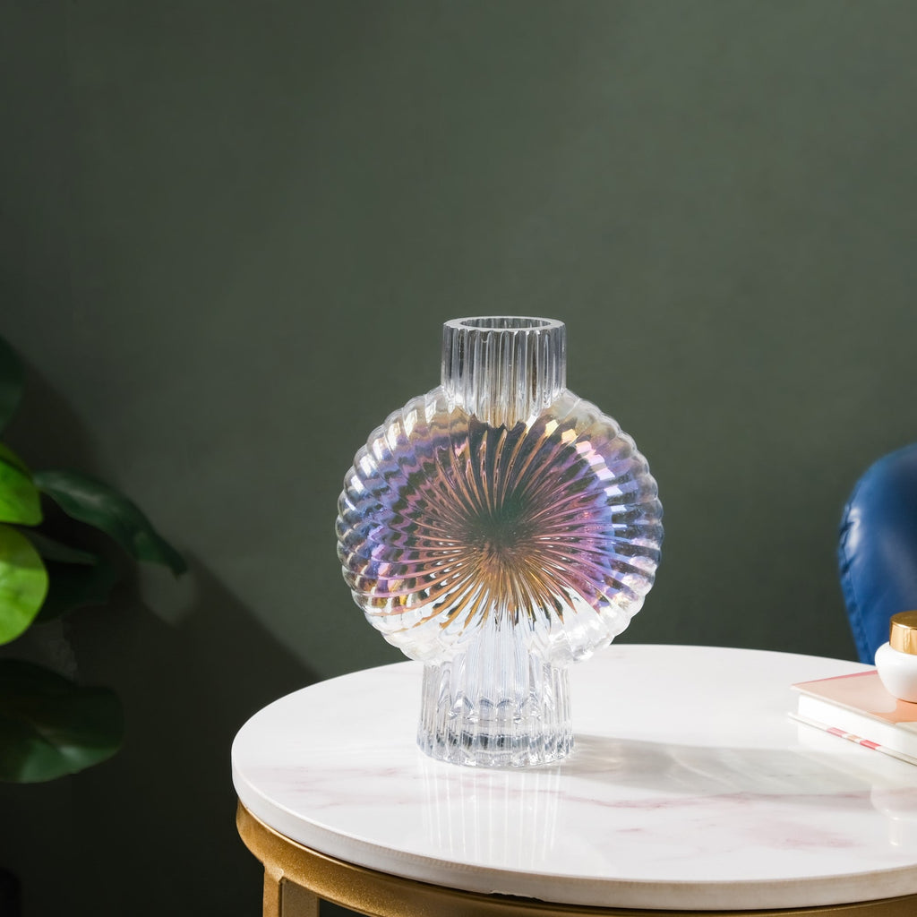 Shimmer Shell Design Glass Vase Small Nestasia