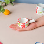 Floral Ceramic Creamer With Handle Red Small Nestasia