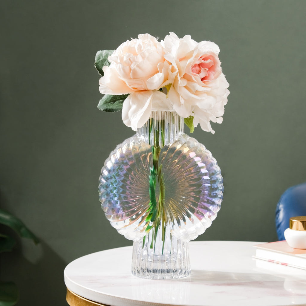Shimmer Shell Design Glass Vase Small Nestasia