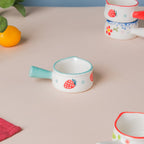 Strawberry Ceramic Creamer With Handle Blue Small Nestasia