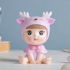 Toddler Girl With Deer Hat Showpiece Nestasia