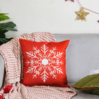 Christmas Velvet Snowflake Cushion Cover 16 X 16 Inch Nestasia