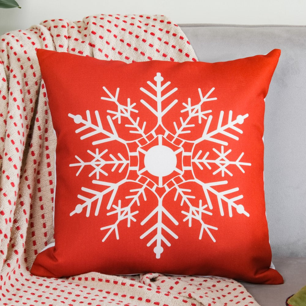 Christmas Velvet Snowflake Cushion Cover 16 X 16 Inch Nestasia