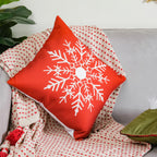 Christmas Velvet Snowflake Cushion Cover 16 X 16 Inch Nestasia