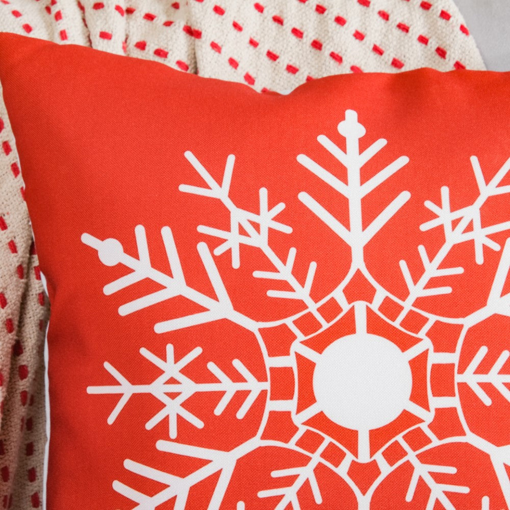 Christmas Velvet Snowflake Cushion Cover 16 X 16 Inch Nestasia