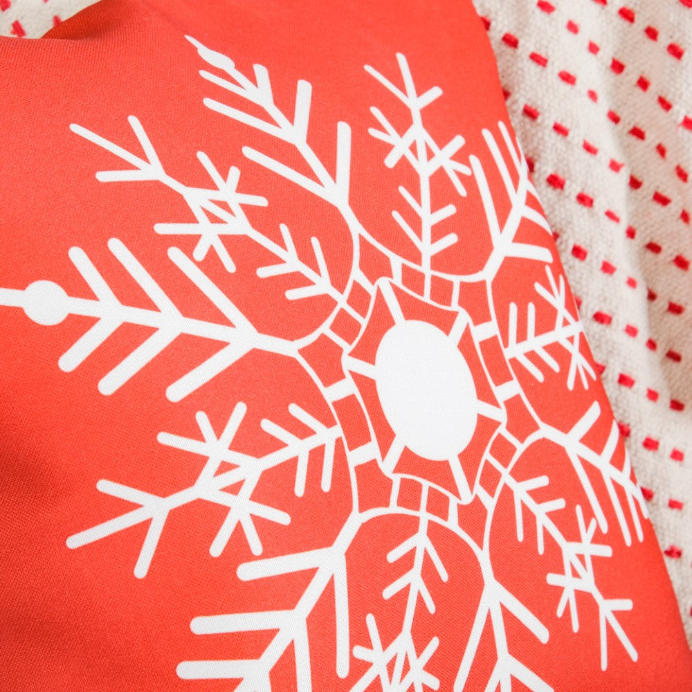 Christmas Velvet Snowflake Cushion Cover 16 X 16 Inch Nestasia