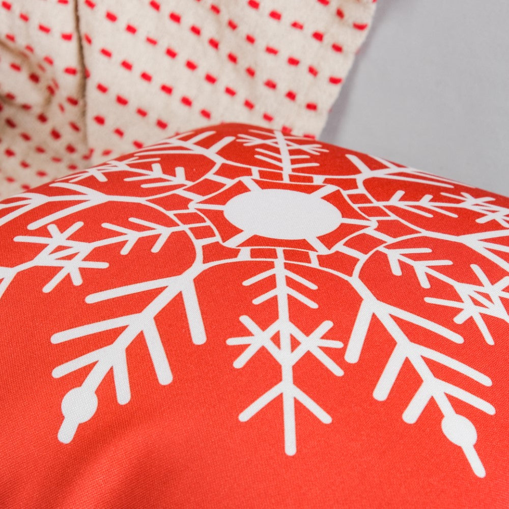 Christmas Velvet Snowflake Cushion Cover 16 X 16 Inch Nestasia