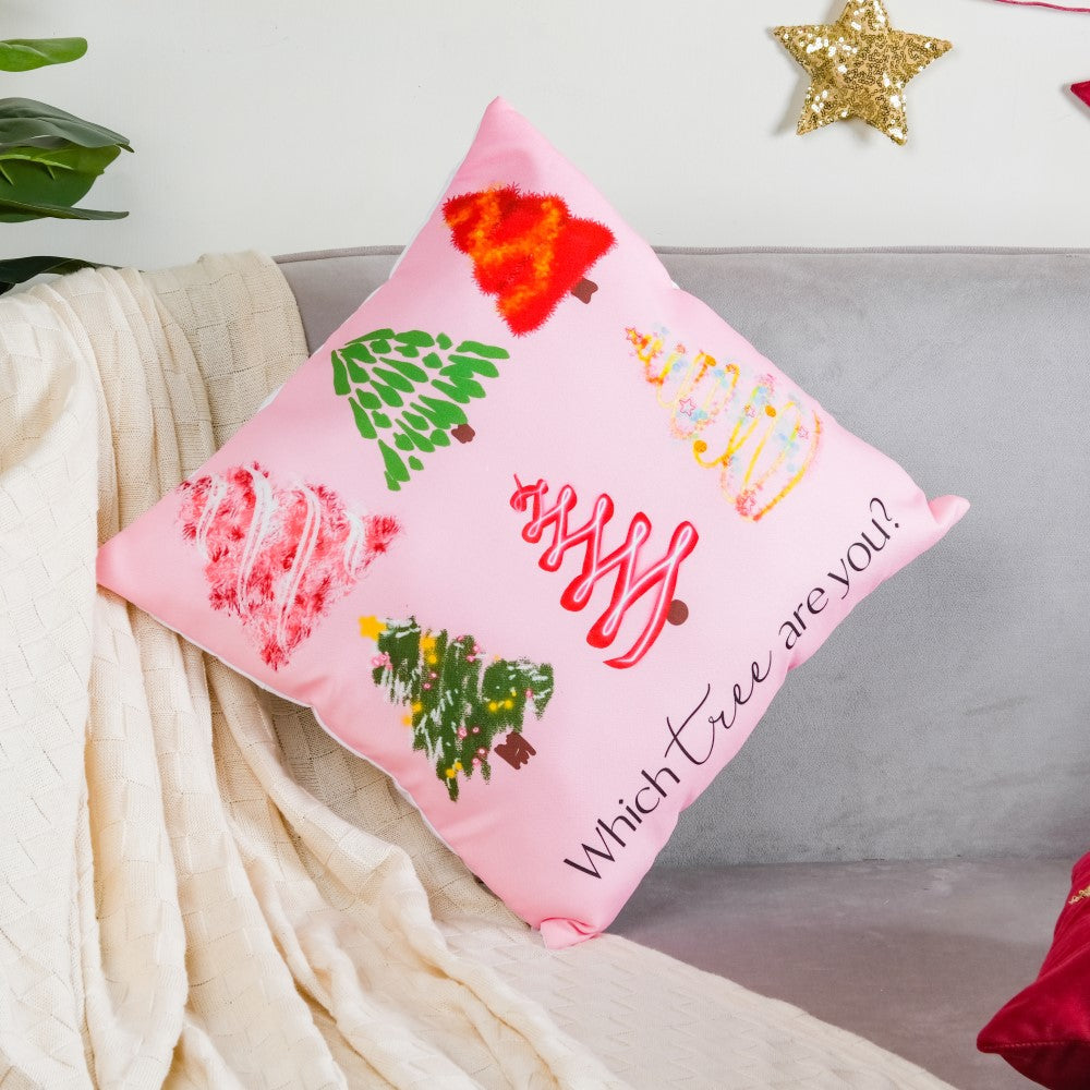 Festive Tree Cushion Cover 16 X 16 Inch Nestasia