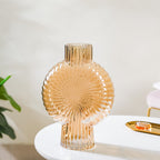 Armadillo Glass Vase Amber Large Nestasia