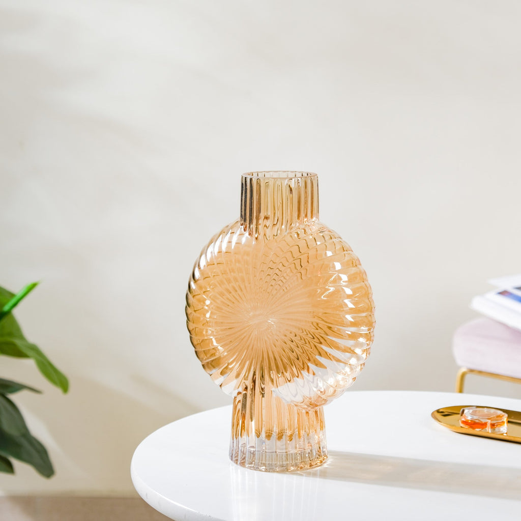 Armadillo Glass Vase Amber Large Nestasia