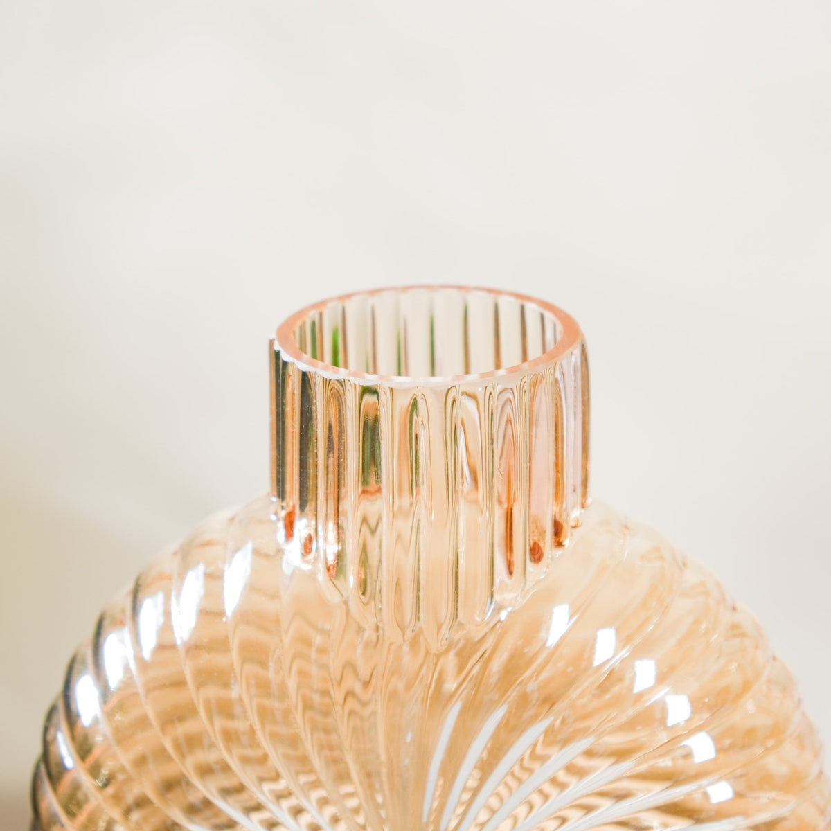 Armadillo Glass Vase Amber Large Nestasia