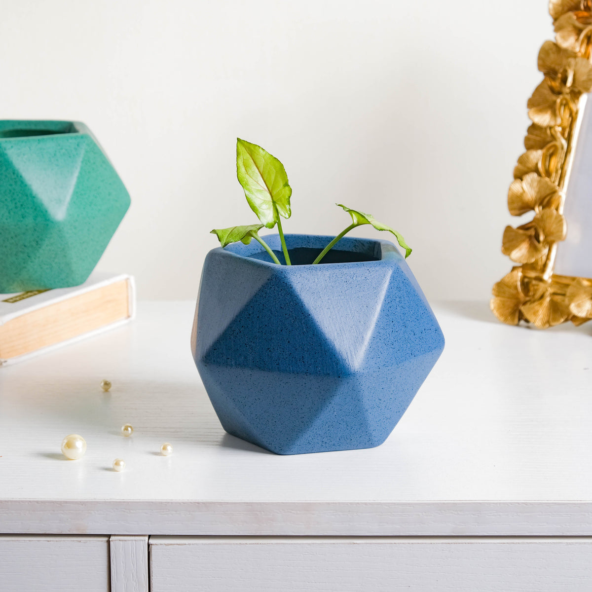 Blue Abstract Plant Pot Nestasia