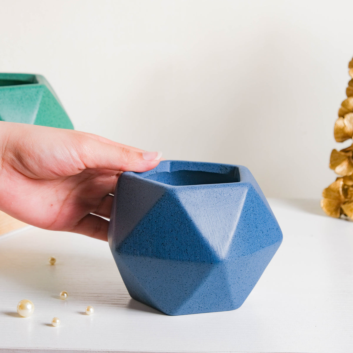 Abstract Ceramic Planter Pot Set Of 5 Nestasia