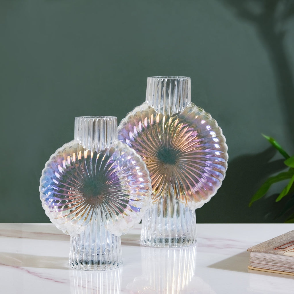Shimmer Shell Design Glass Vase Small Nestasia