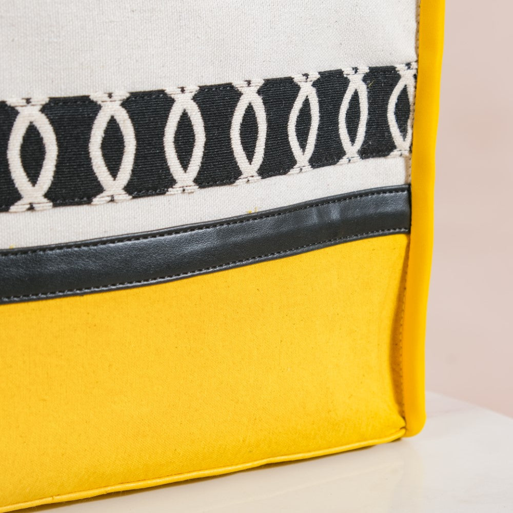 Canvas Cotton Tote Bag Yellow Set Of 2 Nestasia