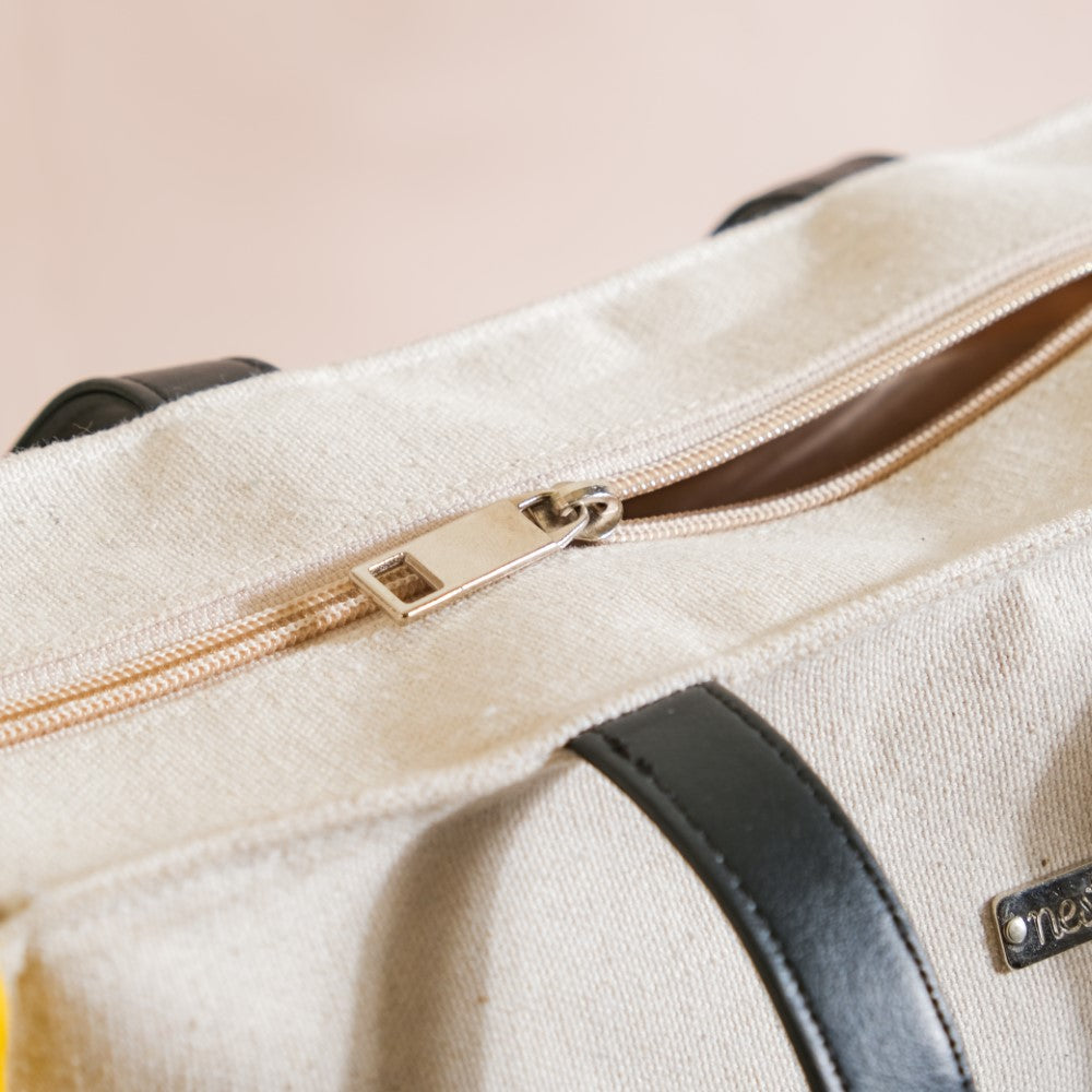 Canvas Cotton Tote Bag Yellow Set Of 2 Nestasia