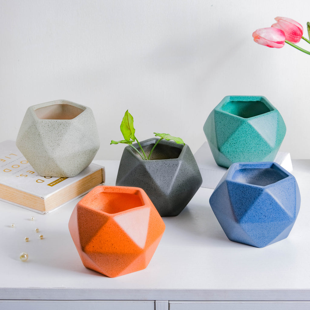 Blue Abstract Plant Pot Nestasia