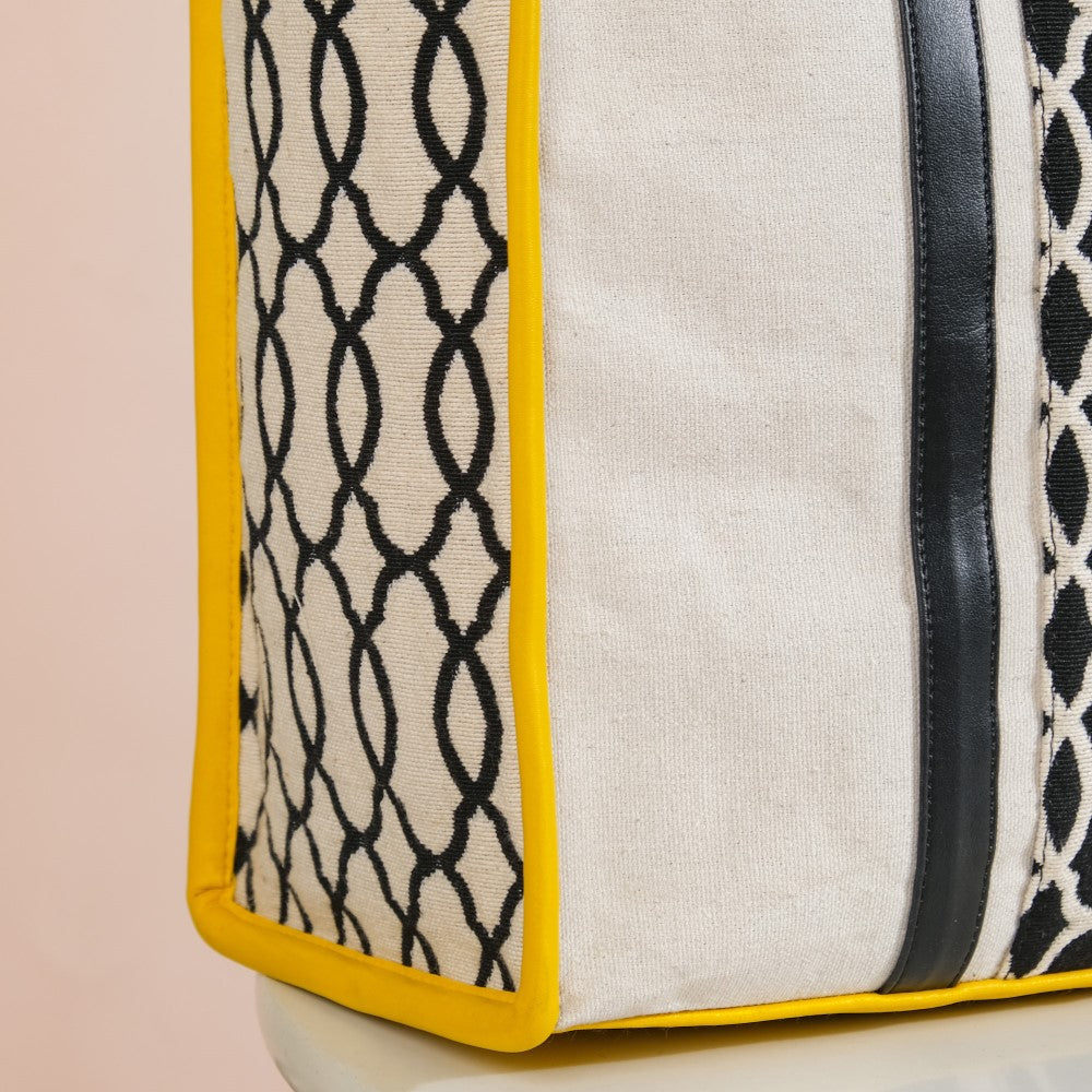Canvas Cotton Tote Bag Yellow Large 17 X 12 Inch Nestasia