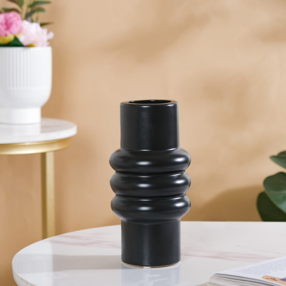 Modern Luxe Tall Tube Vase Black Nestasia