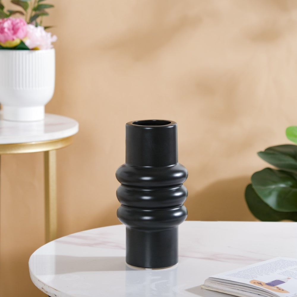 Modern Luxe Tall Tube Vase Black Nestasia