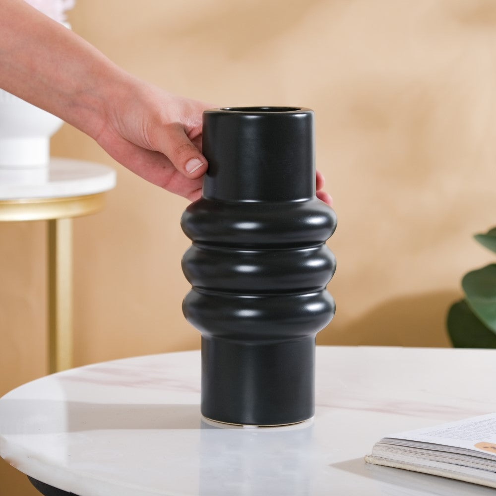 Modern Luxe Tall Tube Vase Black Nestasia