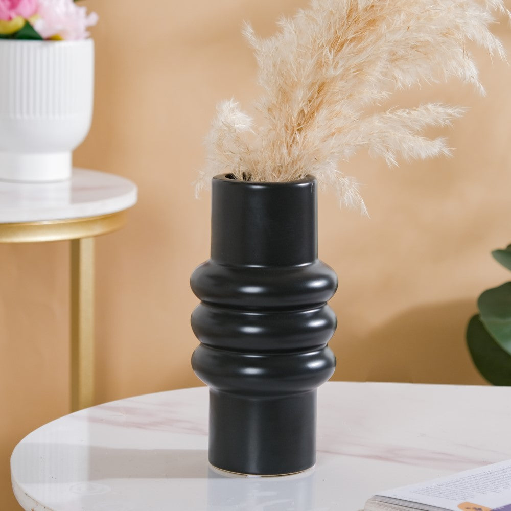 Modern Luxe Tall Tube Vase Black Nestasia