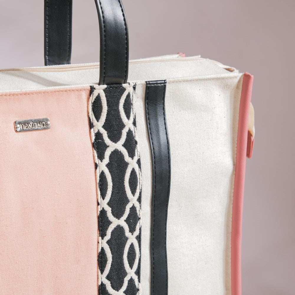 Eco Canvas Tote Bag Pink Large 17 X 12 Inch Nestasia